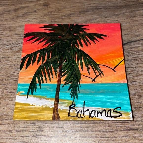 Other - 🦜 Hand painted Bahamas travel souvenir magnet